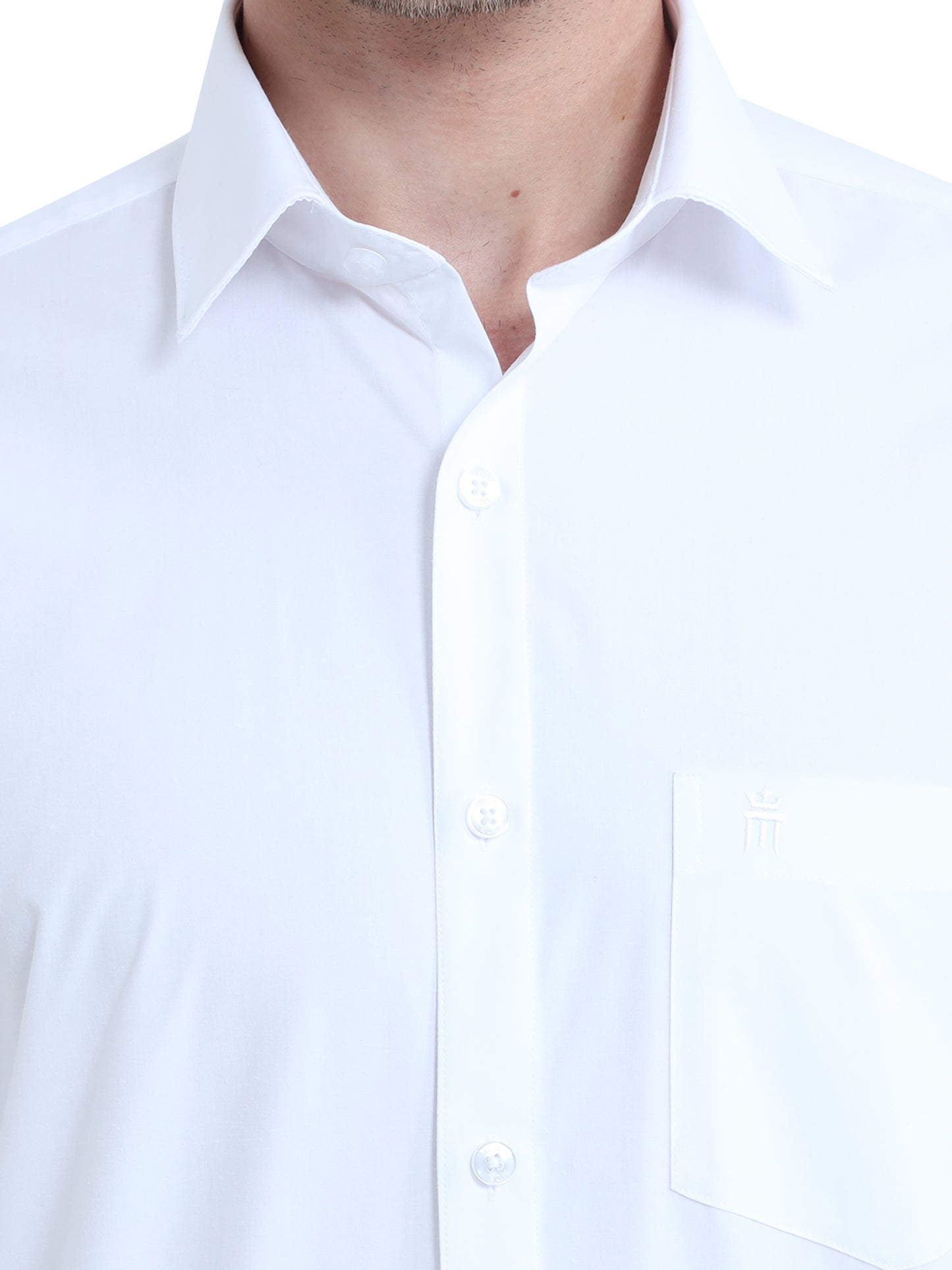 MCR ANTI WRINKLE Half Sleeve Formal White Shirt For Men