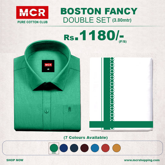 Boston Fancy Double Set F/S - (Assorted Pattern) - 02 Green