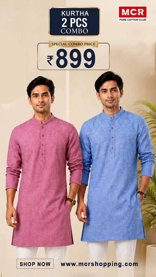 2 pcs Short Kurtha Combo pack - Assorted Color