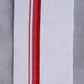 Easy Fit Fancy Border White Double Dhotis - Red