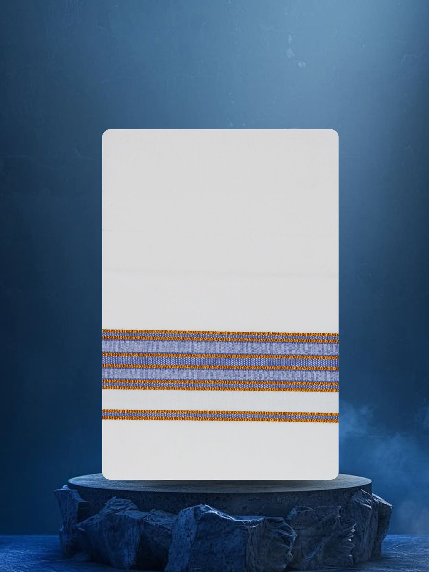 WHITE SINGLE COTTON KARAI - FCS-24 DHOTHIE 2.00 MTR