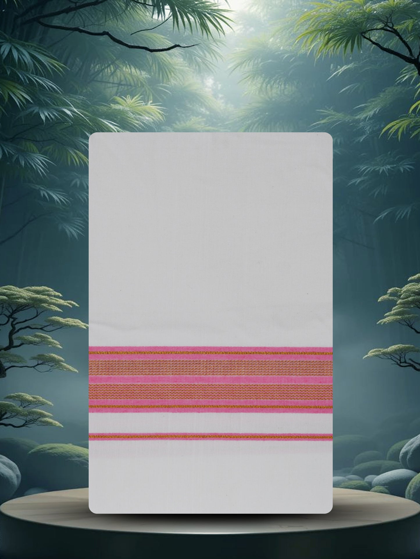 WHITE SINGLE COTTON KARAI - FCS-20 DHOTHIE 2.00 MTR