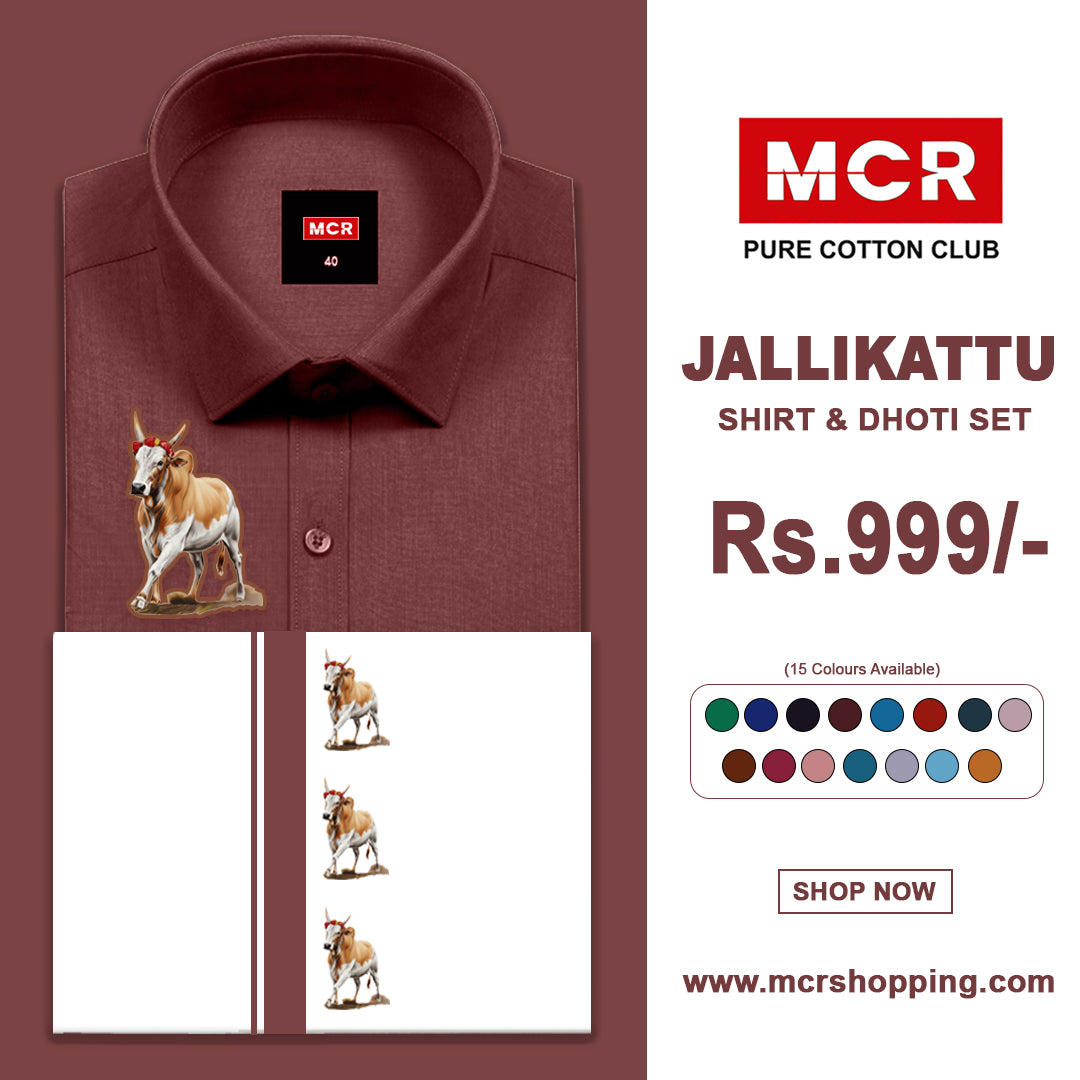 JALLIKATTU COLOUR SINGLE SET H/S - pink (52)