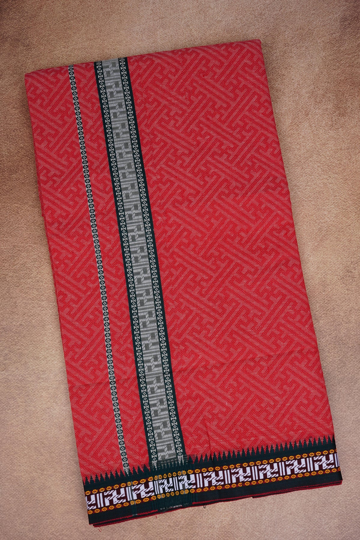 Sulthan Colours Dhoti - Red