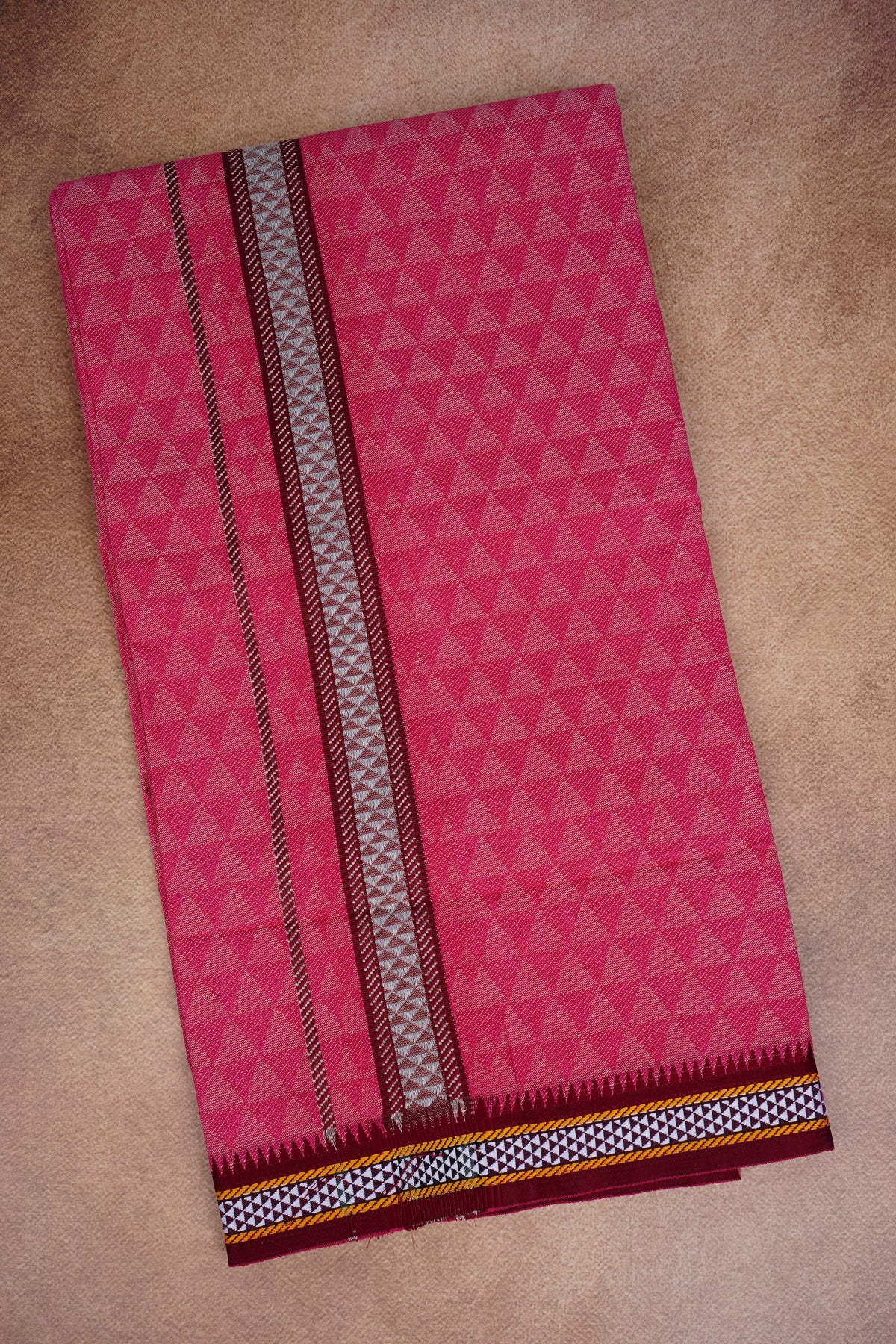 Sulthan Colours Dhoti - Rani Rose