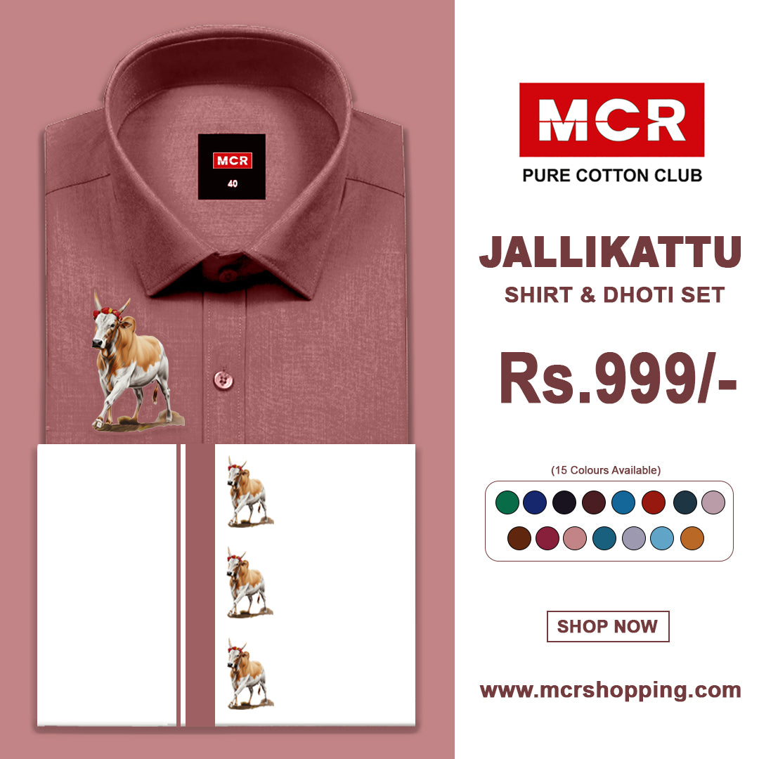JALLIKATTU COLOUR SINGLE SET H/S - light Pink (53)