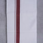 Easy Fit Fancy Border White Double Dhotis - Dark Maroon