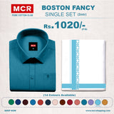 Boston Fancy Single Set F/S - (Assorted Pattern) - 56 Sky Blue