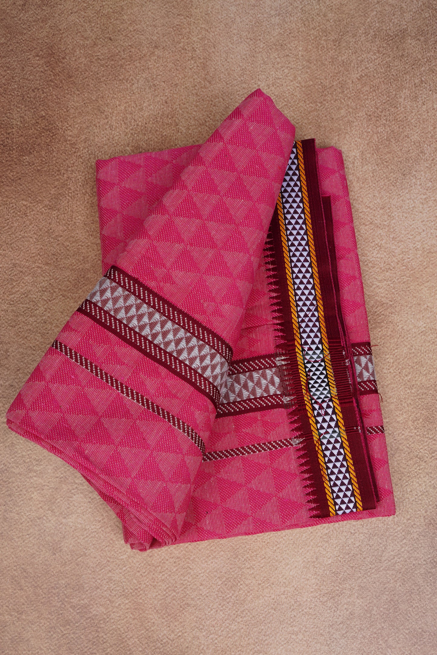 Sulthan Colours Dhoti - Rani Rose
