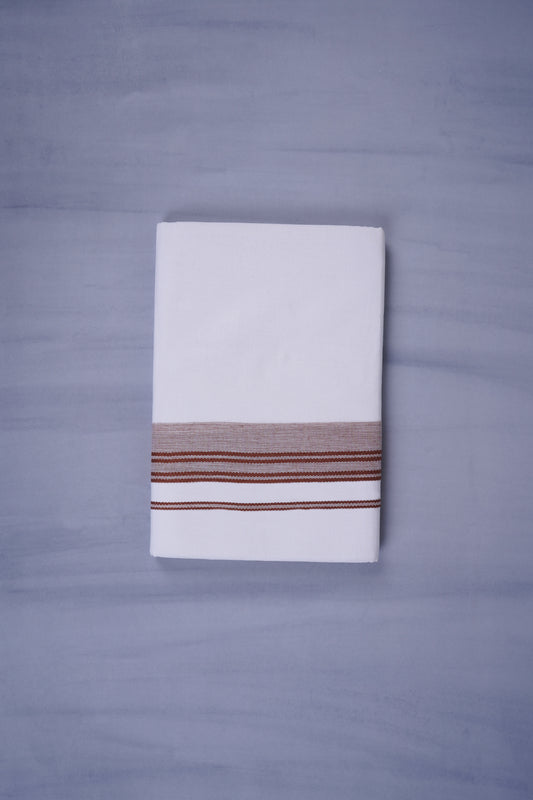 KERALOOM FINISH COTTON 333 W/D DHOTI 3.80 MTR - Brown