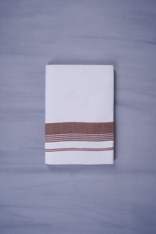 KERALOOM FINISH COTTON 327 W/D DHOTI 3.80 MTR - Brown