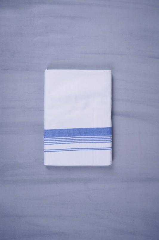 KERALOOM FINISH COTTON 327 W/D DHOTI 3.80 MTR - Blue
