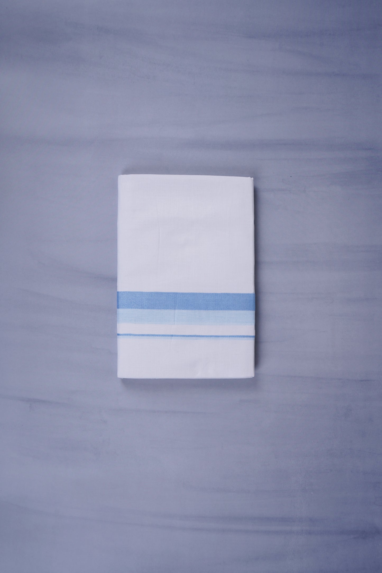 KERALOOM FINISH COTTON 332 W/D DHOTI 3.80 MTR - Sky Blue
