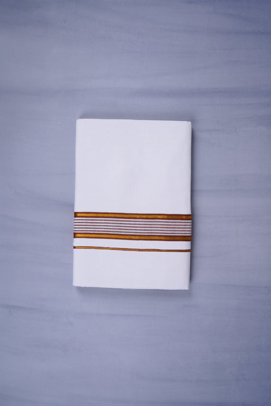 KERALOOM FINISH COTTON 330 W/D DHOTI 3.80 MTR - Brown