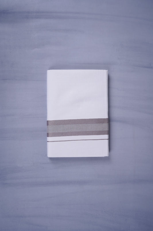 KERALOOM FINISH COTTON 329 W/D DHOTI 3.80 MTR - Light Brown