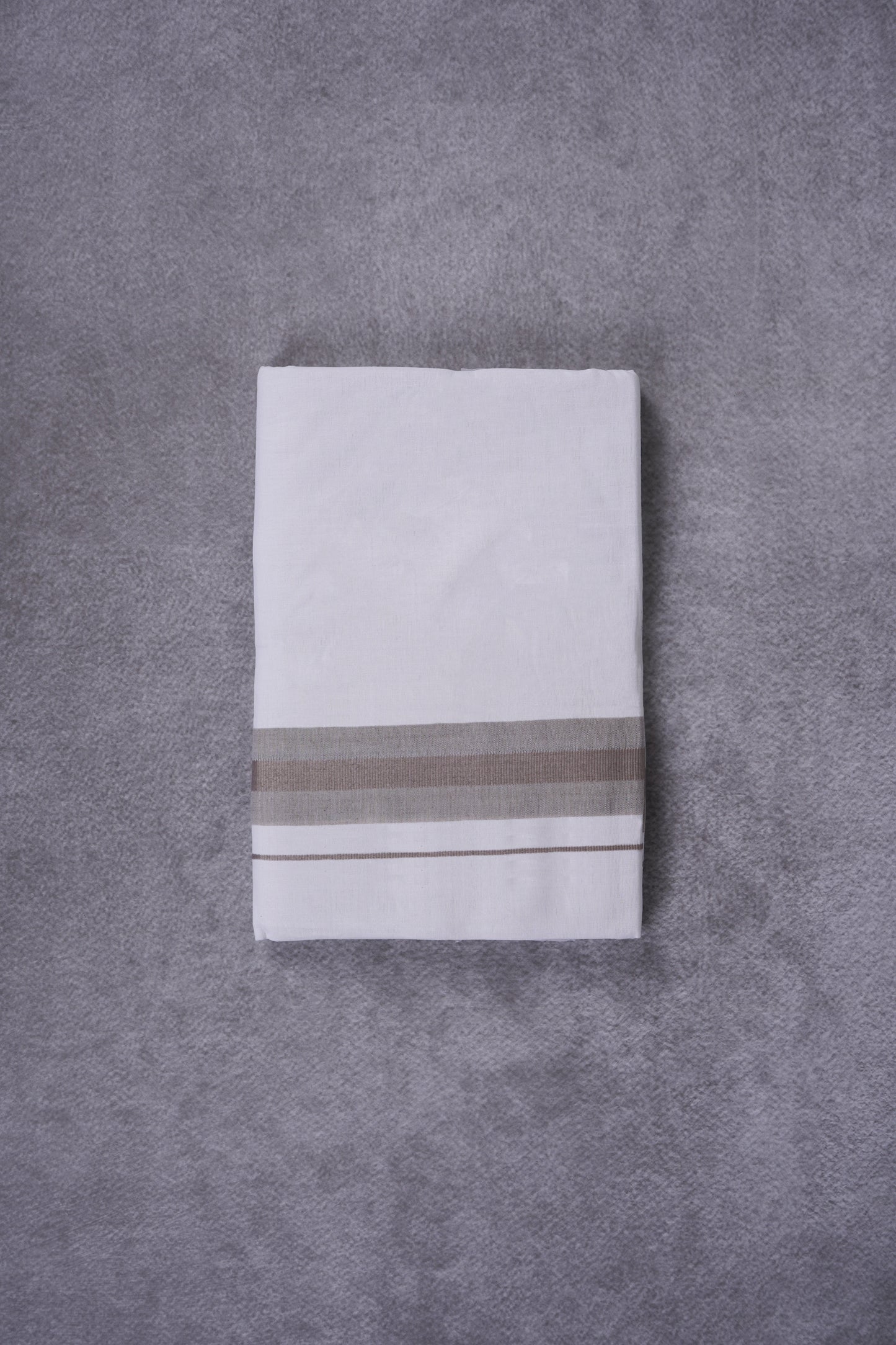 KERALOOM FINISH COTTON 326 W/D DHOTI 3.80 MTR - Light Gray