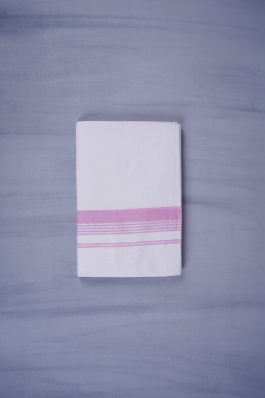 KERALOOM FINISH COTTON 327 W/D DHOTI 3.80 MTR - Pink