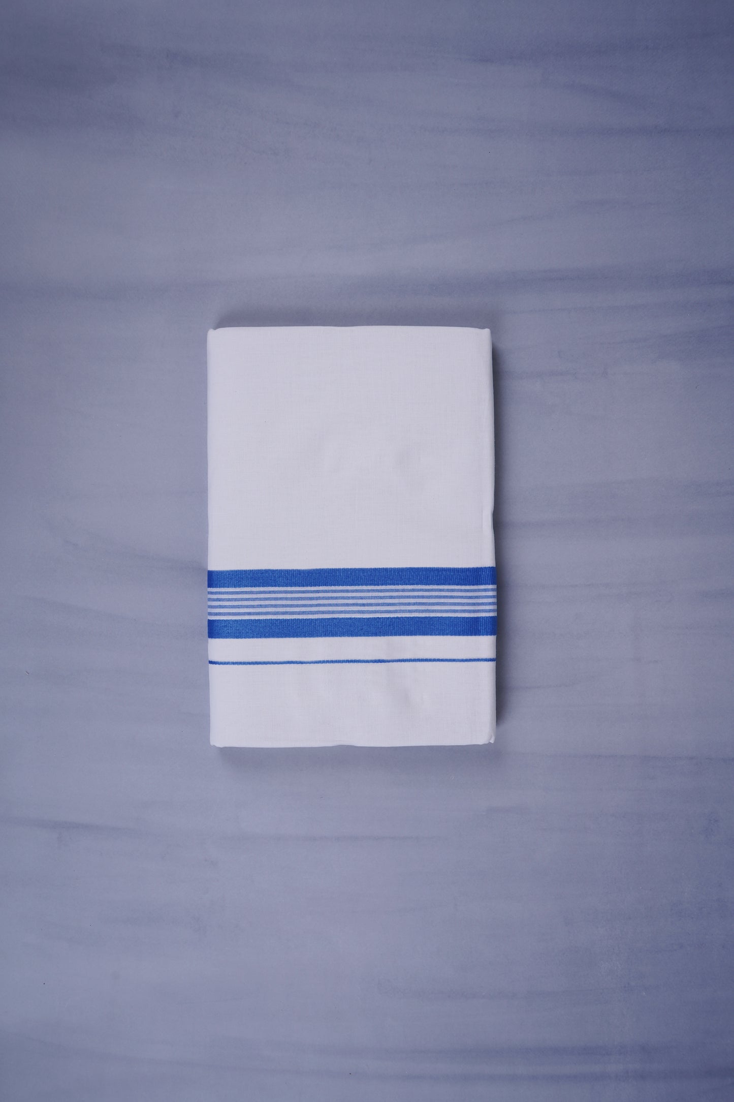 KERALOOM FINISH COTTON 331 W/D DHOTI 3.80 MTR - Blue