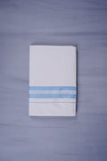 KERALOOM FINISH COTTON 331 W/D DHOTI 3.80 MTR - Sky Blue
