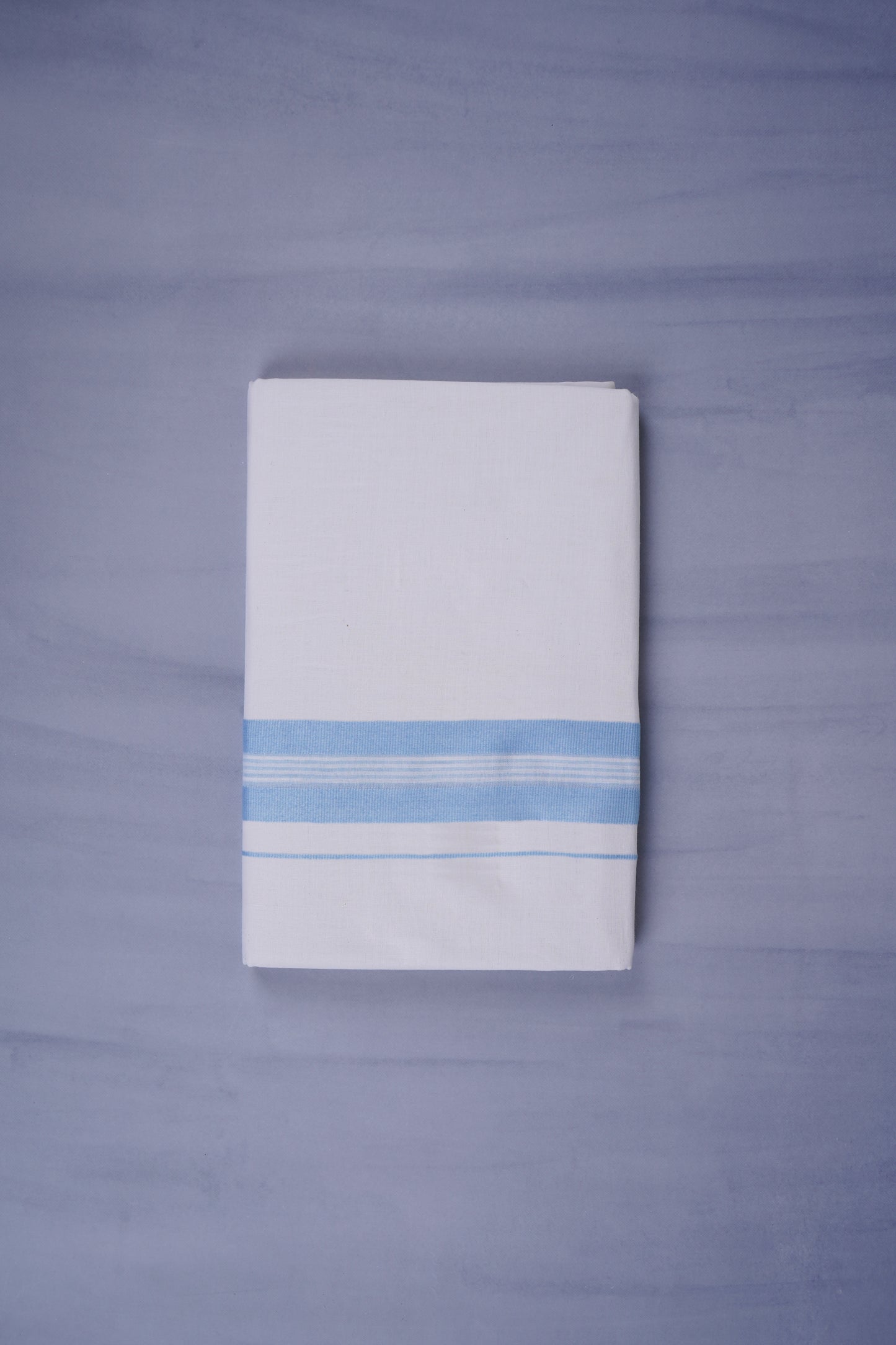 KERALOOM FINISH COTTON 331 W/D DHOTI 3.80 MTR - Sky Blue