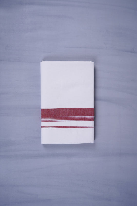 KERALOOM FINISH COTTON 327 W/D DHOTI 3.80 MTR - Maroon