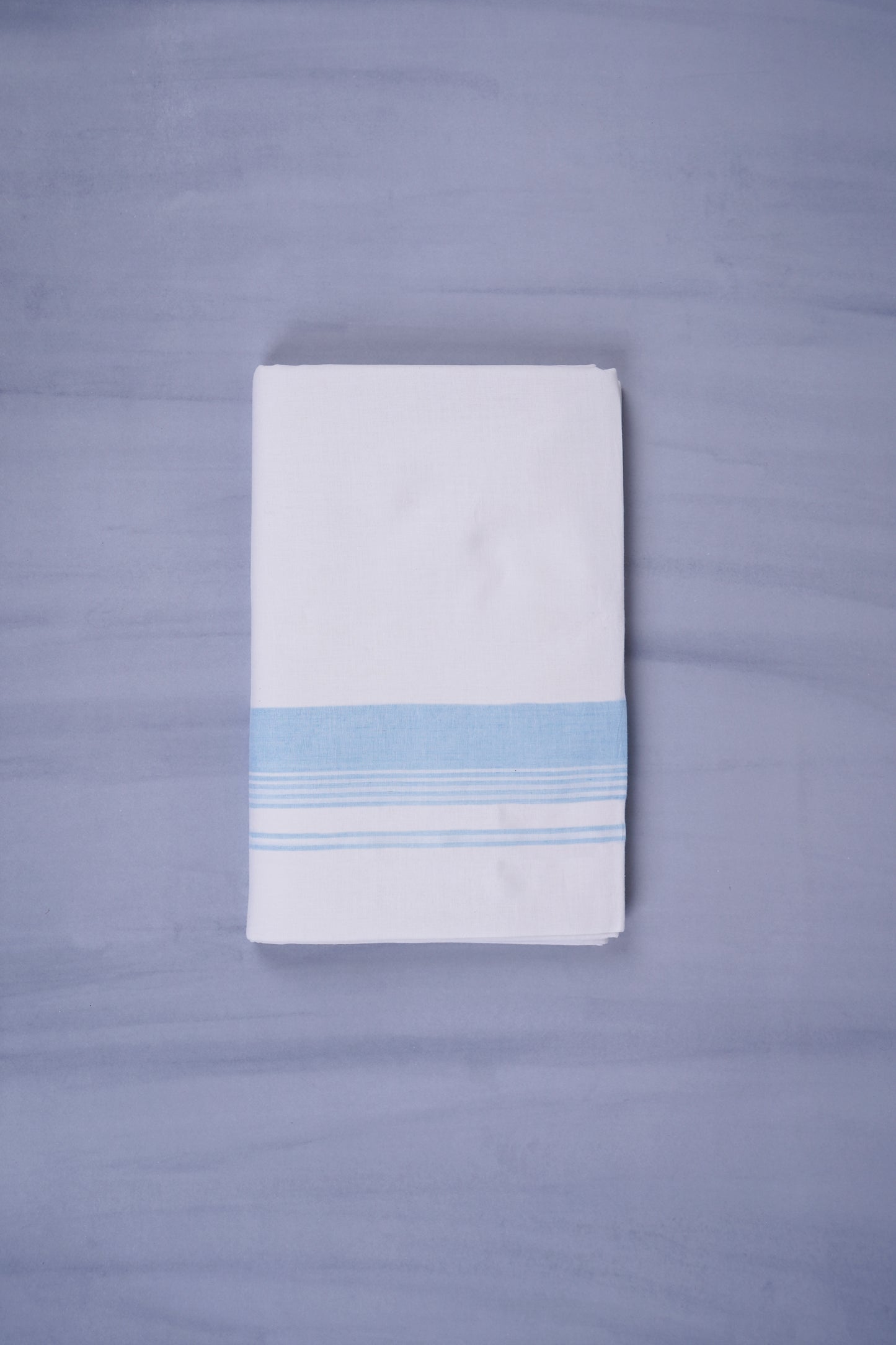 KERALOOM FINISH COTTON 327 W/D DHOTI 3.80 MTR - Sky Blue