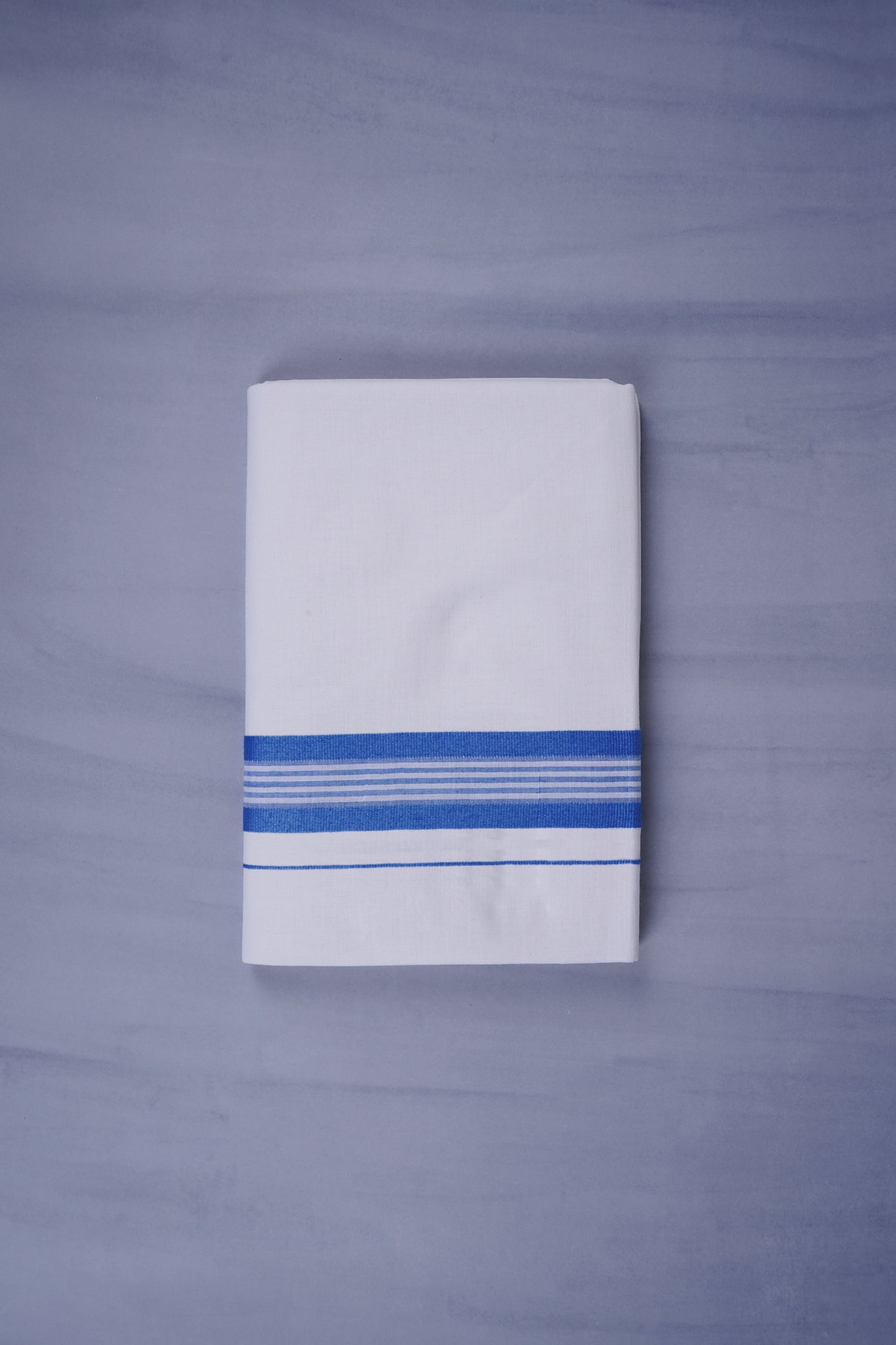 KERALOOM FINISH COTTON 331 W/D DHOTI 3.80 MTR - Blue