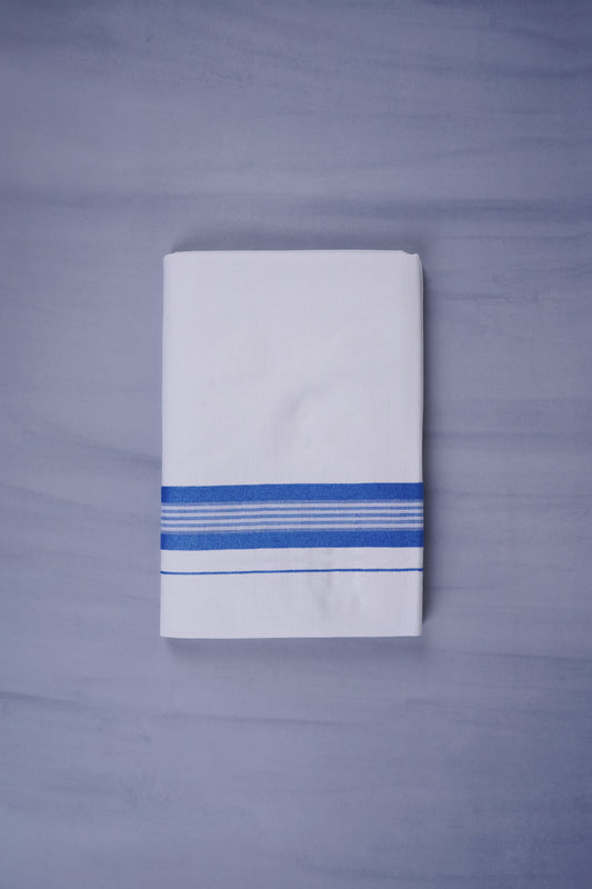 KERALOOM FINISH COTTON 331 W/D DHOTI 3.80 MTR - Blue