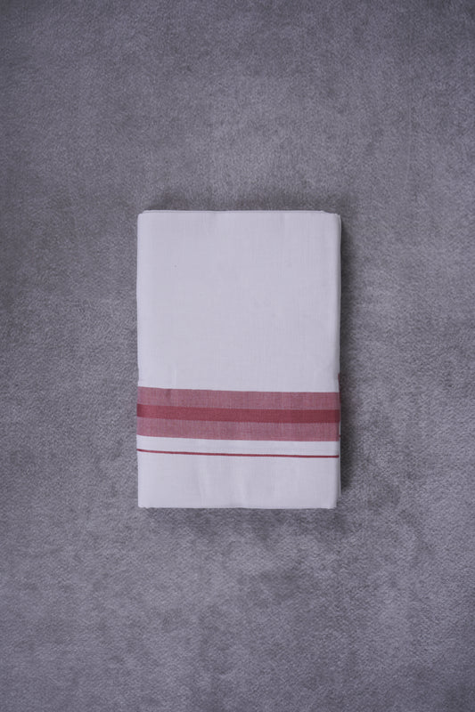 KERALOOM FINISH COTTON 326 W/D DHOTI 3.80 MTR - Dark Pink