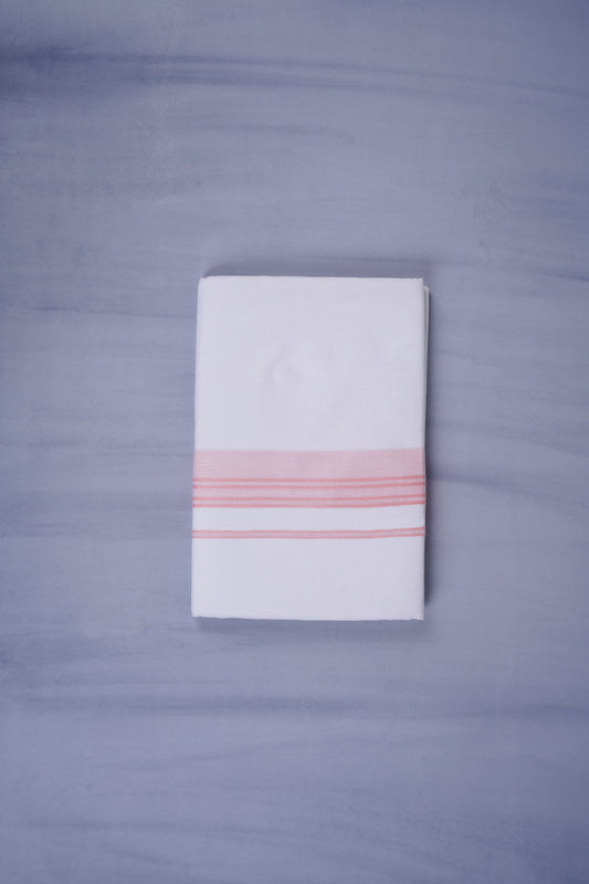 KERALOOM FINISH COTTON 333 W/D DHOTI 3.80 MTR - Pink
