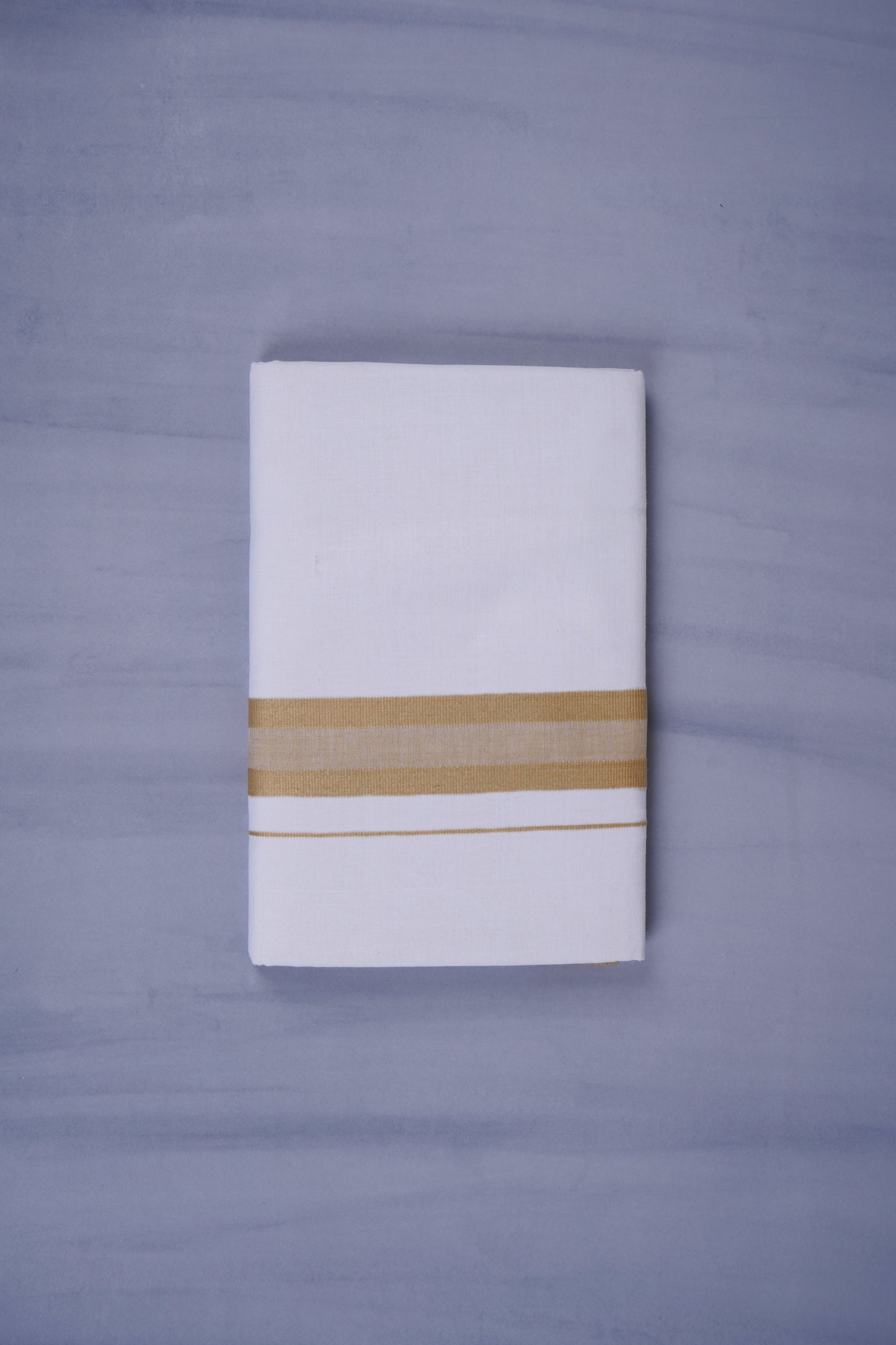 KERALOOM FINISH COTTON 329 W/D DHOTI 3.80 MTR - Light Glod