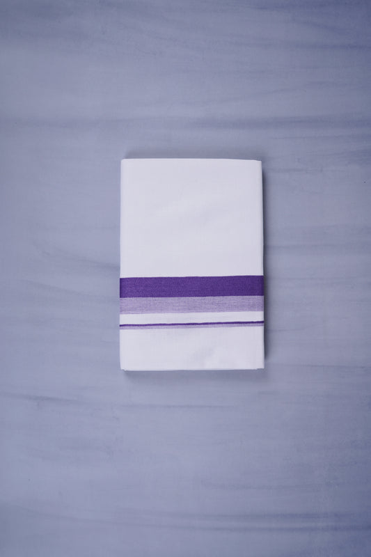 KERALOOM FINISH COTTON 332 W/D DHOTI 3.80 MTR - Violet