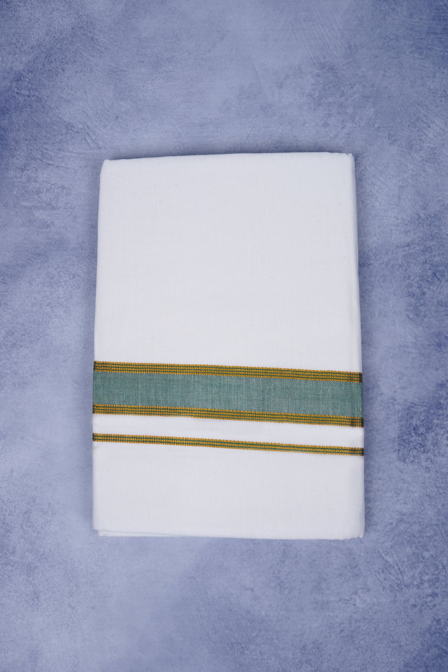 Feather Finish Cotton 2929 W/D Dhothie 3.80 MTR - Dark Green