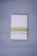 Pure Cotton White Dhoti Double for Men - Green 3.80m | Keraloom 333