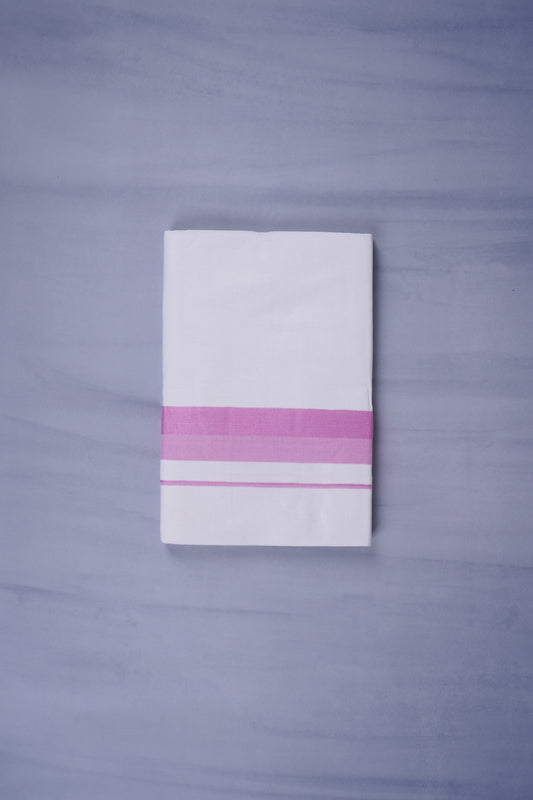 KERALOOM FINISH COTTON 332 W/D DHOTI 3.80 MTR - Pink