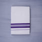 KERALOOM FINISH COTTON 331 W/D DHOTI 3.80 MTR - Dark Violet