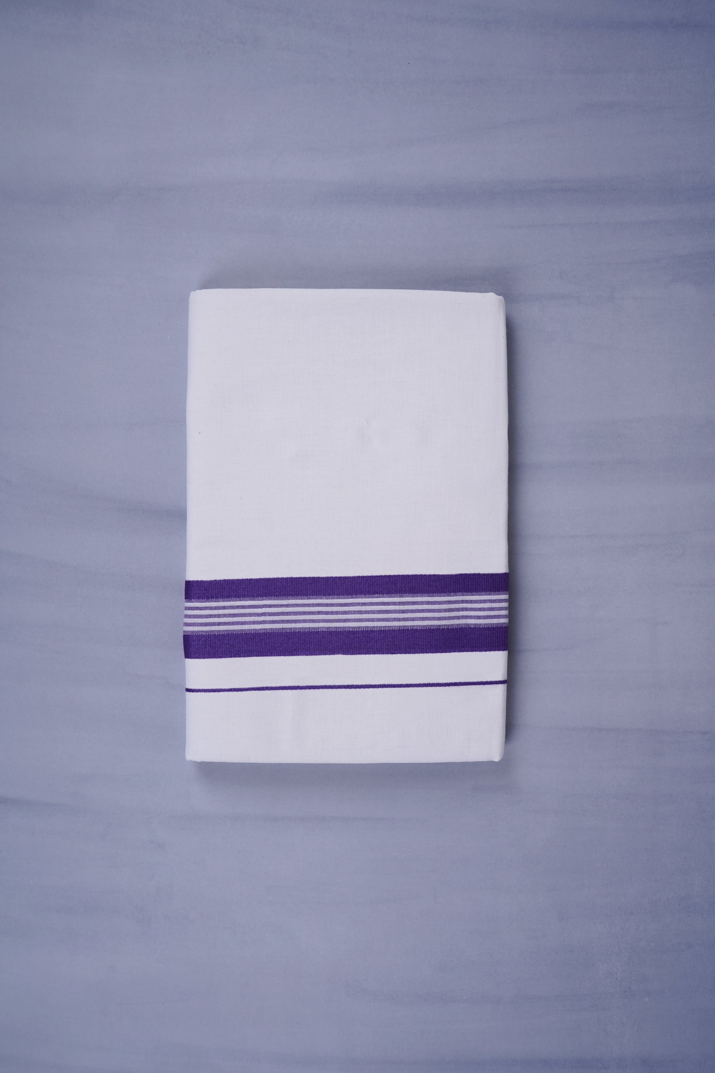 KERALOOM FINISH COTTON 331 W/D DHOTI 3.80 MTR - Dark Violet