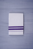 KERALOOM FINISH COTTON 331 W/D DHOTI 3.80 MTR - Dark Violet