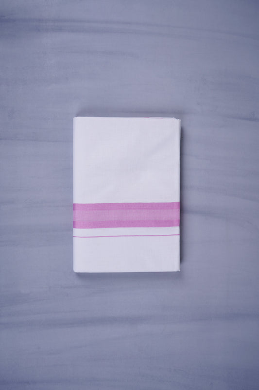 KERALOOM FINISH COTTON 329 W/D DHOTI 3.80 MTR - Pink