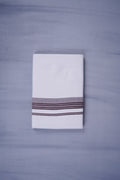 Pure Cotton Dhoti White Double Keraloom 333 | Maroon 3.80m