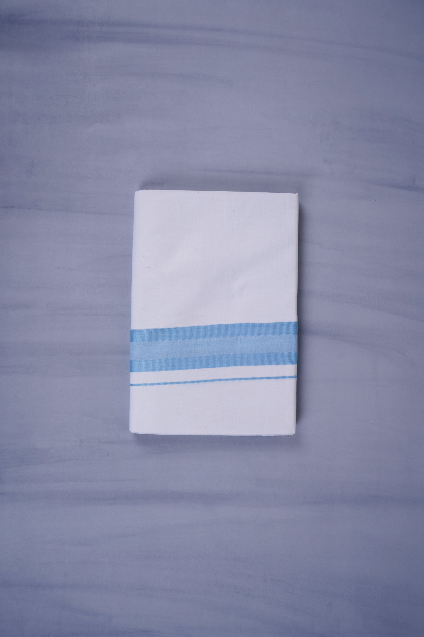 KERALOOM FINISH COTTON 329 W/D DHOTI 3.80 MTR - Sky Blue