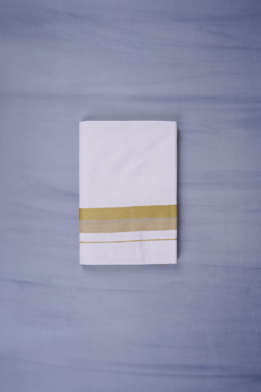 KERALOOM FINISH COTTON 332 W/D DHOTI 3.80 MTR - Gold Yellow