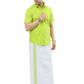 COLOUR MATCHING DOUBLE DHOTI SET HALF SLEEVE - 21001