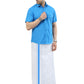 COLOUR MATCHING DOUBLE DHOTI SET HALF SLEEVE - 21011