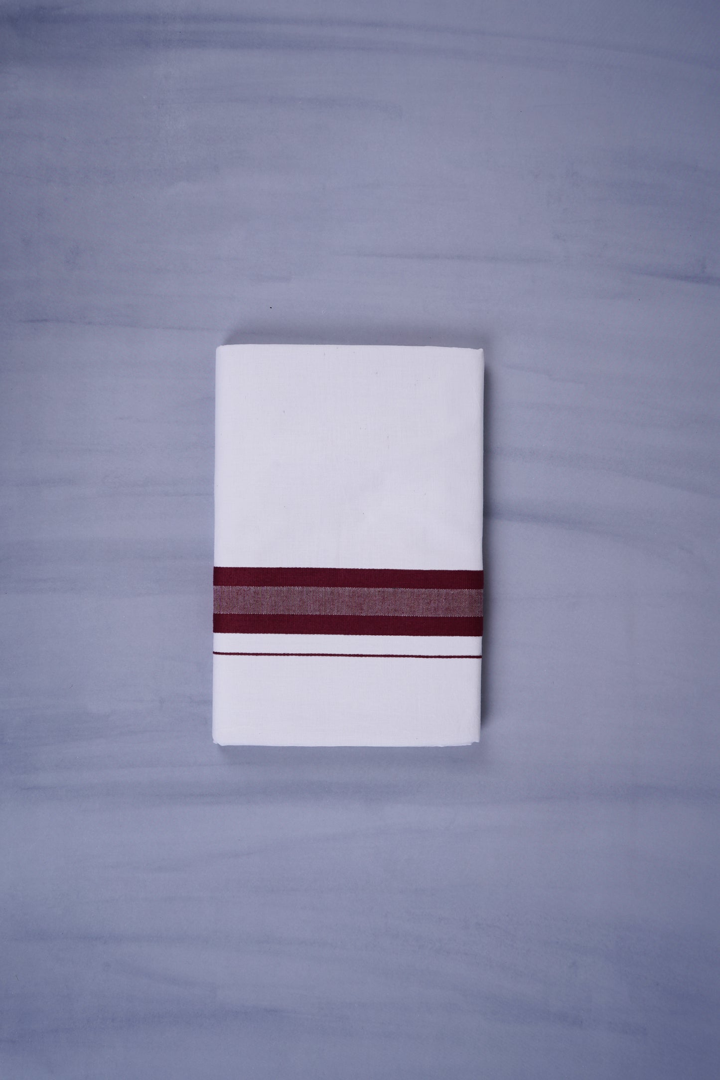 KERALOOM FINISH COTTON 329 W/D DHOTI 3.80 MTR - Dark Maroon