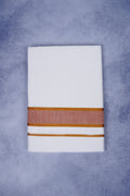 Feather Finish Cotton 2929 W/D Dhothie 3.80 MTR - Dark Orange