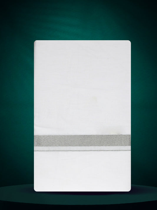 WHITE SINGLE SILVER JARI - 225 SLS-01 DHOTHIE 2.25 MTR