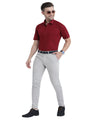 Stain Free Half Sleeve Formal Maroon Color Shirt For Men
