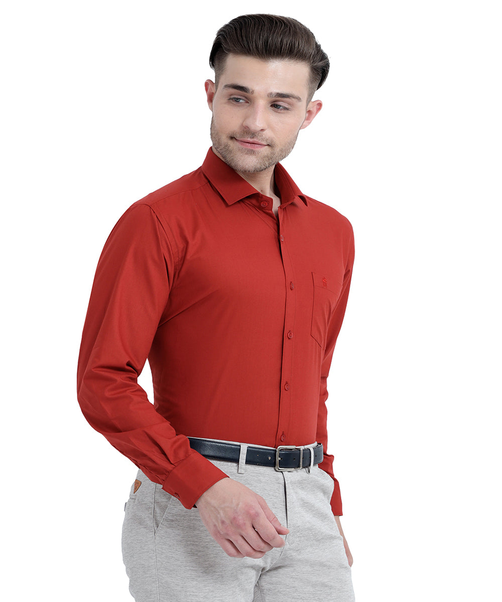 Order Stain Free Full Sleeve Formal Red Shirt For Men