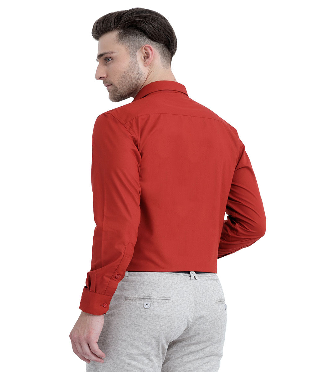 Shop Stain Free Full Sleeve Formal Red Shirt For Men Online
